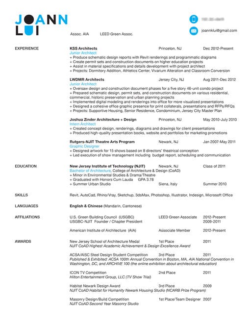 Intern 101 How To Make An Awesome Resume Blogs Archinect
