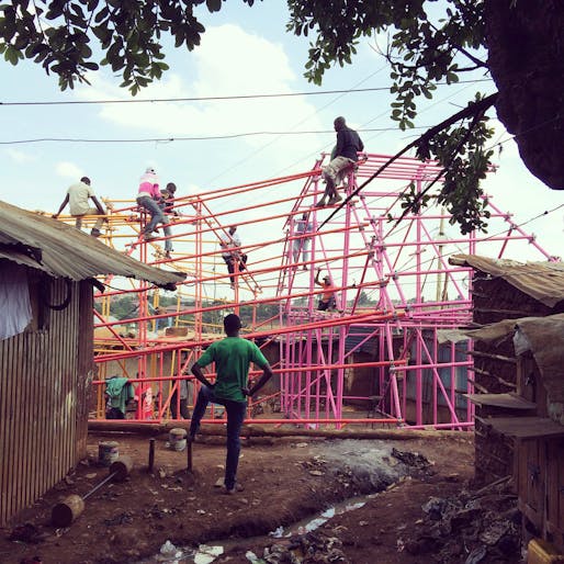 helloeverything/SelgasCano, Kibera Hamlets School, 2016, Nairobi, Kenya. Courtesy of architects. From the 2017 organizational grant to New York Foundation for Architecture-Center for Architecture for 'Scaffolding'.