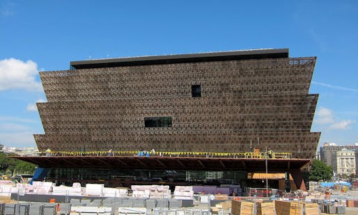 The National Museum of African American History and Culture under construction. Image via wikimedia.org