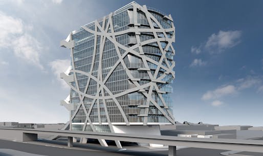 Construction of (W)RAPPER is scheduled to, um, wrap up in 2021. Image: Eric Owen Moss/Zimmerman Visual, via wrappertower.com