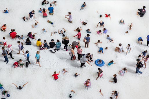Snarkitecture's BEACH installation at the National Building Museum. Photo by Noah Kalina.