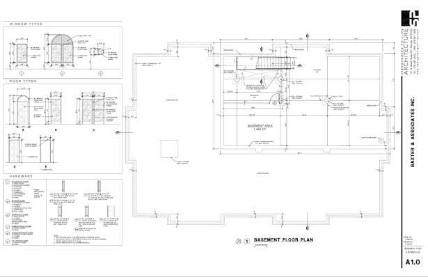 Baxter Basemet Floorplan & Door/Window Schedules