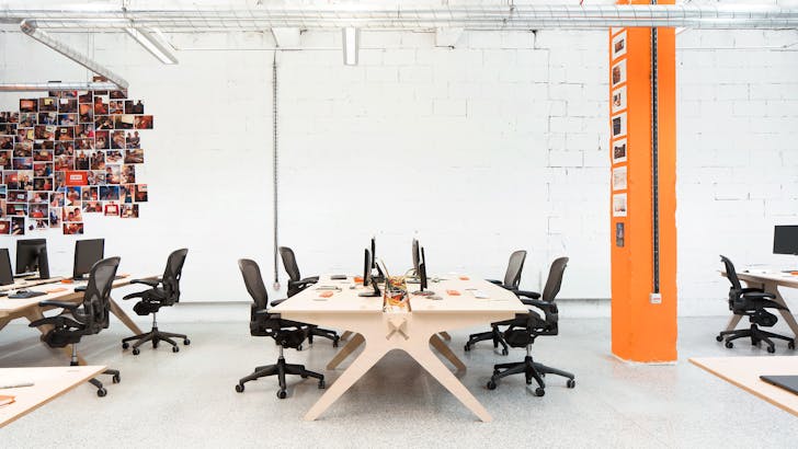 The offices for Kano feature bespoke furniture by Opendesk. Images courtesy Opendesk.