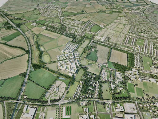 Aerial photo of the development area