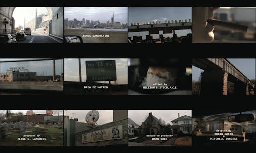 Video stills of the opening title sequence of the American television drama 'The Sopranos'. ©HBO 'Tony Soprano is emerging from the Lincoln Tunnel, entering the New Jersey Turnpike, one of the Greater New York Roads, and finally pulling into the driveway of his suburban home.' 