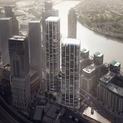 Vauxhall Cross Island proposal by Zaha Hadid Architects. Render by Slashcube. 