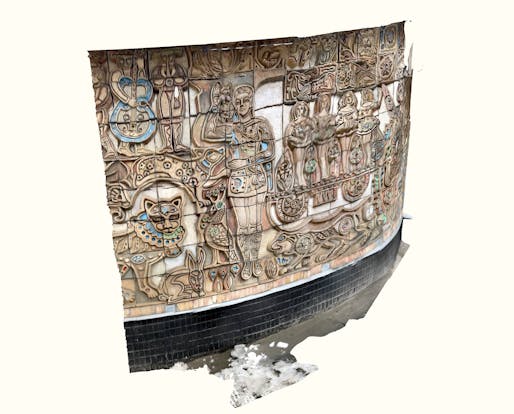 Digital model of a 3D scanned mosaic in Ukraine's capital Kyiv. Image courtesy Backup Ukraine user <a href="https://poly.cam/capture/FBBE3B7B-D9CB-4539-92B2-A09F373D3111">Maxym</a>.