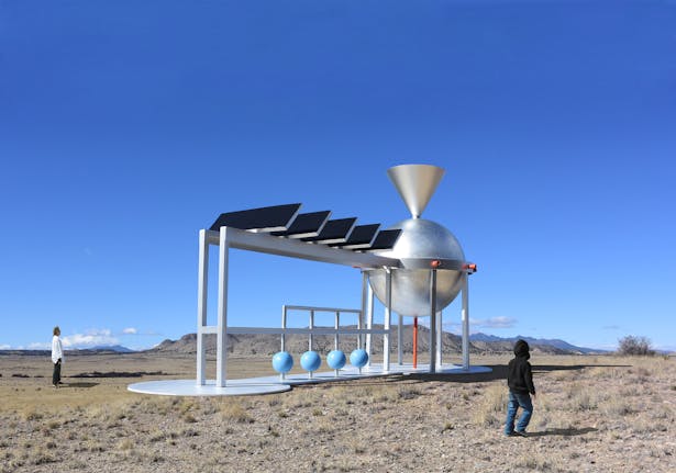 The Solar Rain Power Plant that makes electricity from the sun and collects and stores rainwater for the local community.