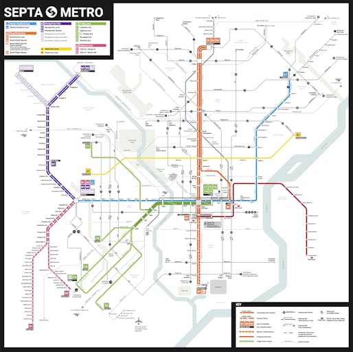 The proposed redesign of Philadelphia’s SEPTA transit map. Source: SEPTA