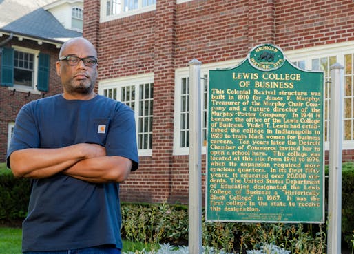 Dr. D'Wayne Edwards in front of the Lewis College of Business. Image: Pensole