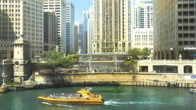 The renderings for Apple's new Foster and Partners-designed Chicago flagship store reveal a regionalist twist. Credit: Chicago Department of Planning and Development