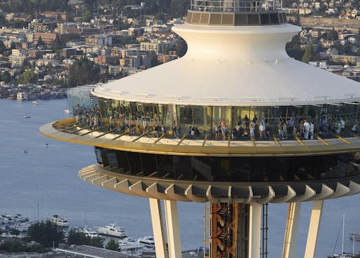View of the renovated Seattle Space Needle. Image courtesy of Hufton & Crow.