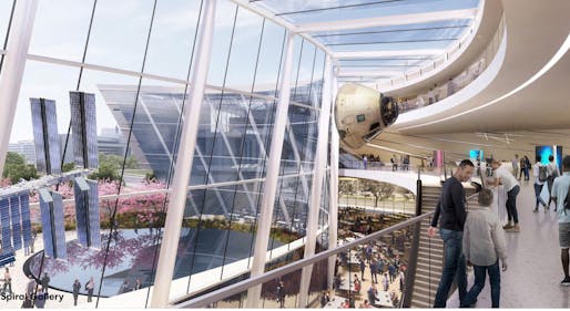 One of the five design proposals for the new Bezos Learning Center in Washington, D.C. Image courtesy National Air and Space Museum