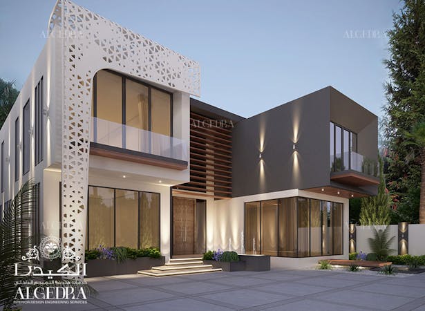 Luxury villa elevation design in Dubai