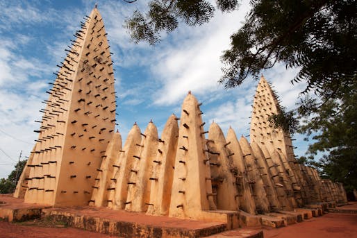 The Grand Mosque of Bobo-Dioulasso, Burkina Faso via Wikimedia Commons photo by Geri aka qiv (CC BY-SA 2.0)