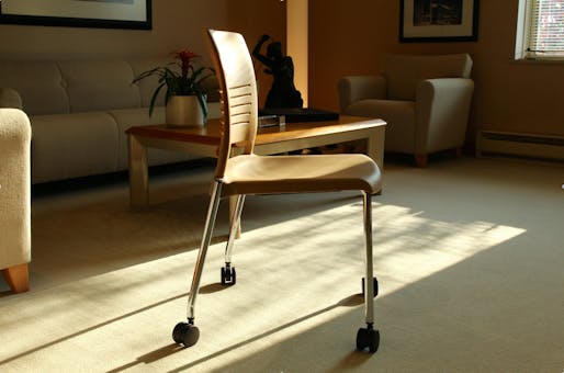 A chair made from AirCarbon. Credit: Newlight Technologies via Smithsonian Mag