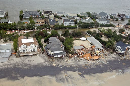 Aerial views during an Army search and rescue mission show damage from Hurricane Sandy to the New Jersey coast, Oct. 30, 2012. The soldiers are assigned to the 1-150 Assault Helicopter Battalion, New Jersey Army National Guard. U.S. Air Force photo by Master Sgt. Mark C. Olsen.
