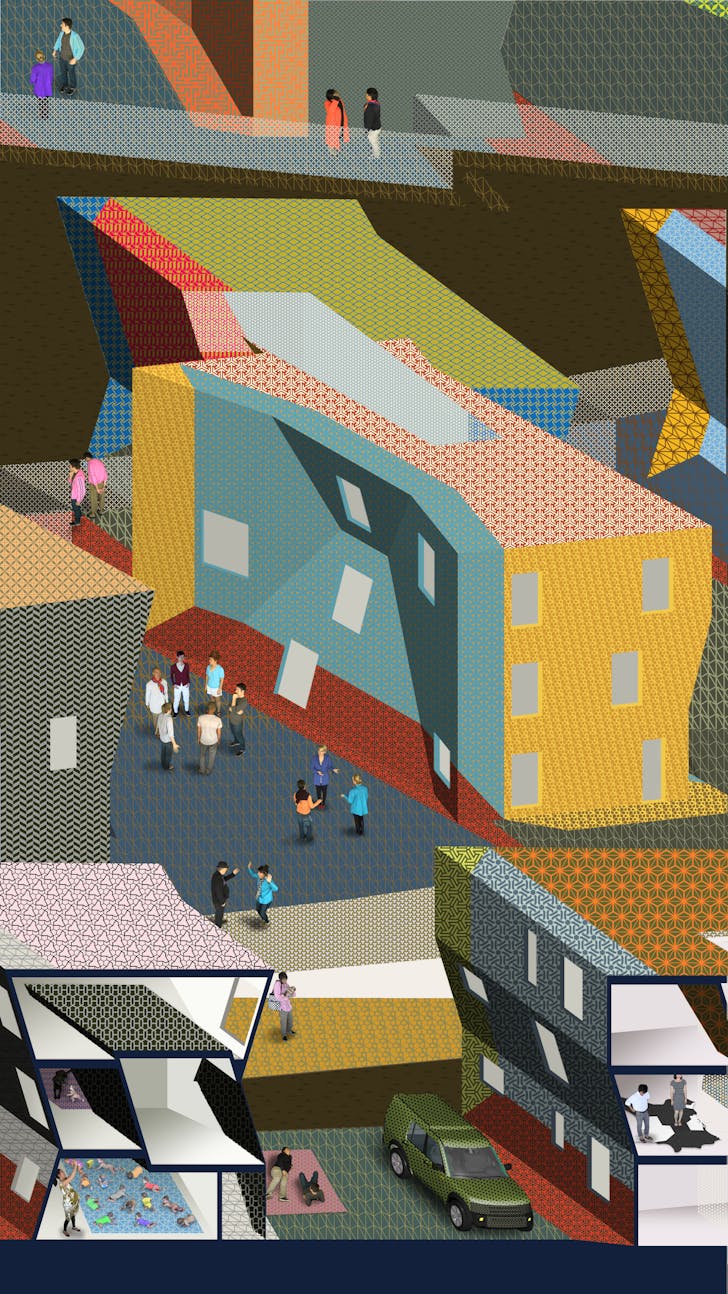 Still from View of Life in the New Development, an animation produced as part of Zago Architecture’s Property with Properties project. Image courtesy Zago Architecture.