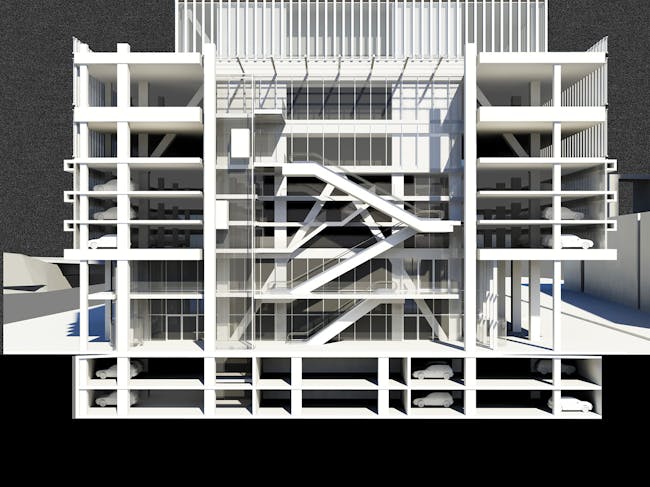 Perspective - Atrium Section. © OMA