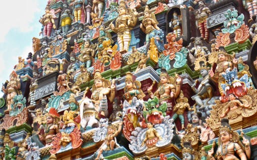 The stucco deities of the gopura