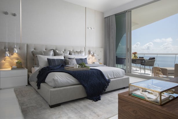 Master Bedroom Design - Residential Interior Design in Sunny Isles Beach, Florida