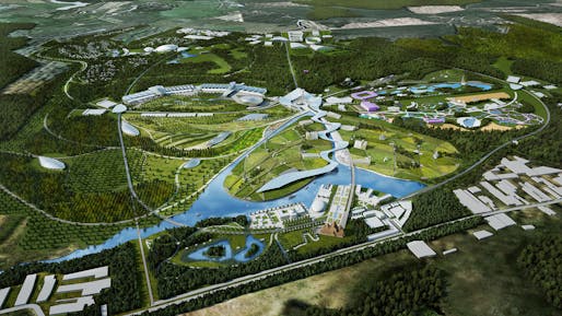 Aerial view of Park Russia. Image © Gillespies LLP. 