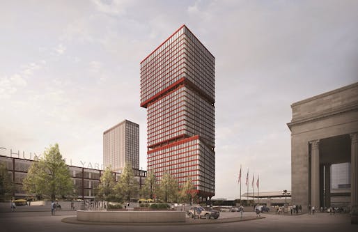 Rendering of PAU's East and West Towers. Image courtesy of PAU.