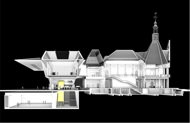 Benthem Crouwel Architects Stedelijk Museum addition (section)