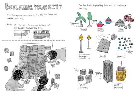 'Building your city' lesson. Illustration by Irushi Tennekoon. Images and lesson plan © Ranitri Weerasuriya