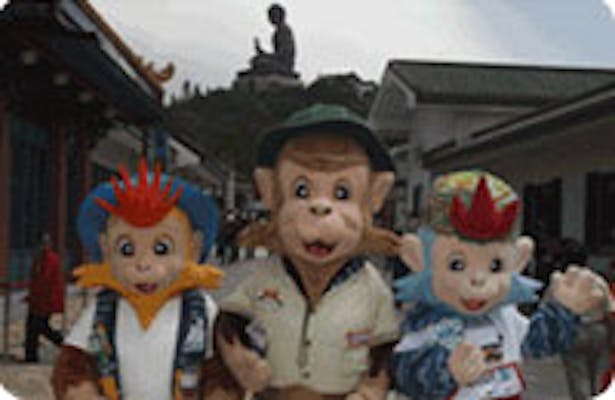 'Live' Monkey Characters in the Attraction