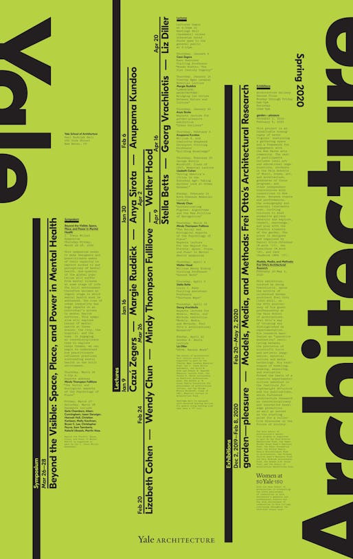 Poster designed by Pentagram. Courtesy of Yale School of Architecture.