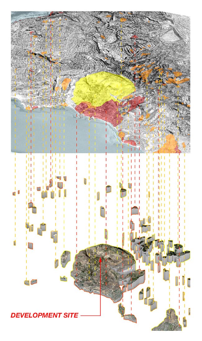 Selecting sites of intervention comes from an analysis of a landslide inventory map. Certain areas of landslide activity within Palos Verdes Peninsula are currently closed to any future development or building alterations. These areas will become sites for deployment of the new GROUNDING vessels.
