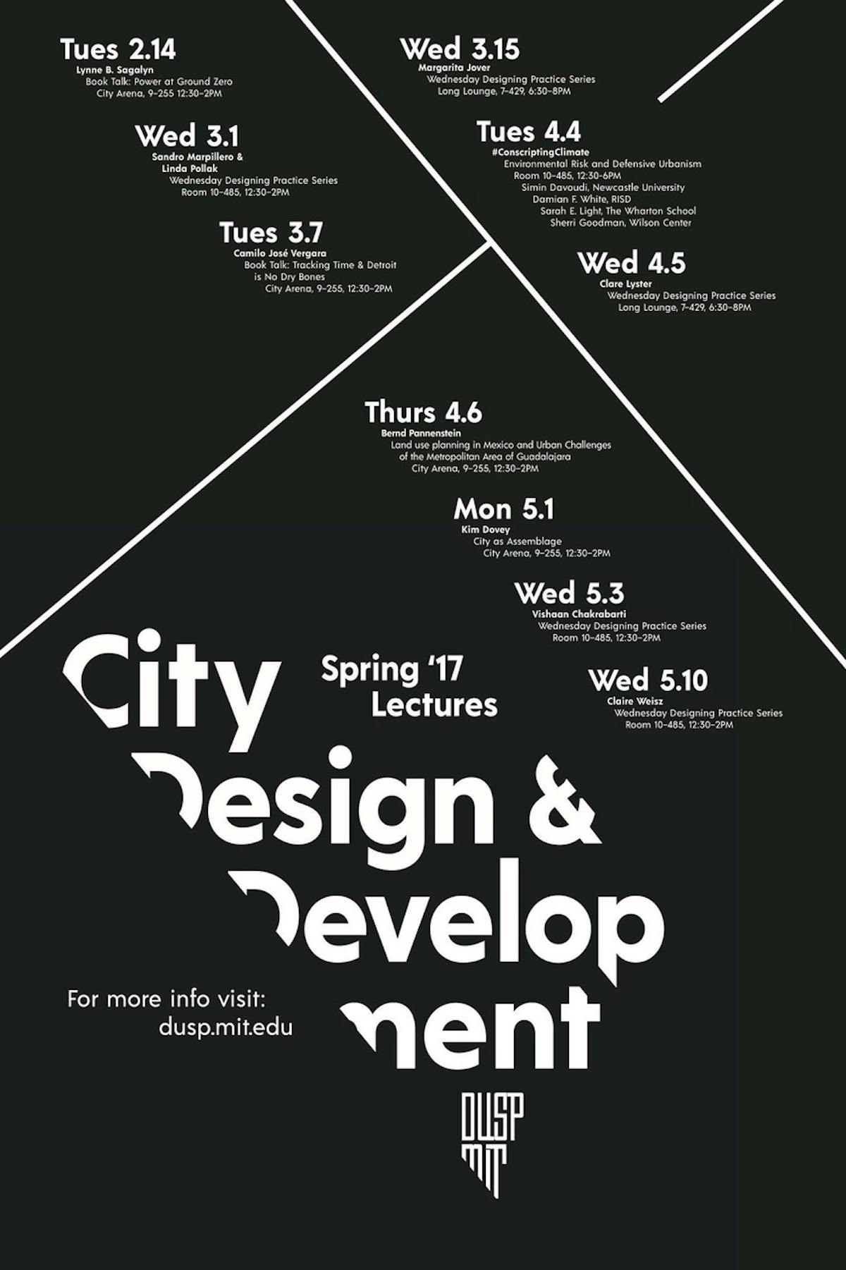 Get Lectured: MIT City Design & Development Group, Spring '17