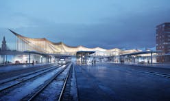 Dramatic timber roof defines BIG’s Västerås Travel Center design