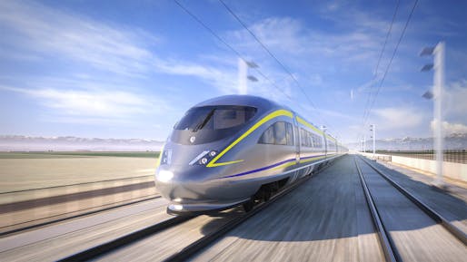 Conceptual rendering of California's high-speed train. Image courtesy California High-Speed Rail Authority.