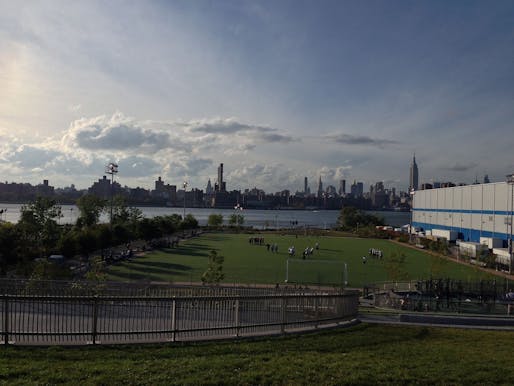 The southern stretch of land around the Bushwick Inlet has already been turned into a park. Image via wikimedia.org