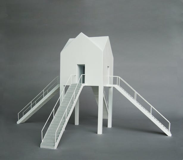 The Four Staircase Study House, as a sculpture.