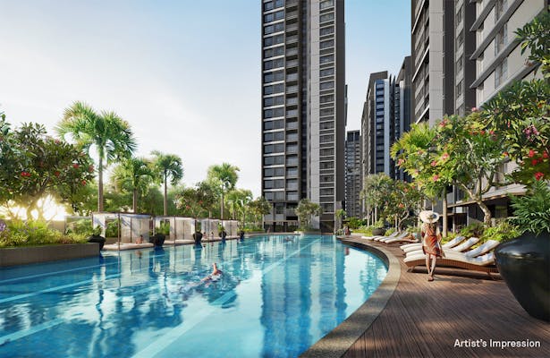 View towards the pool (Rendering provided by Keppel Land)