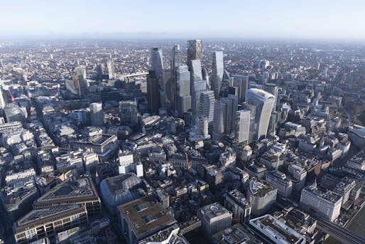A visualization shows the anticipated City of London skyline in 2030. See last article image below for details. Image courtesy City of London Corporation.