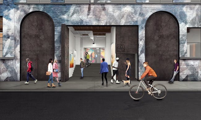 Entrance to Art Share L.A.'s new space. Rendering courtesy of Lorcan O'Herlihy Architects.