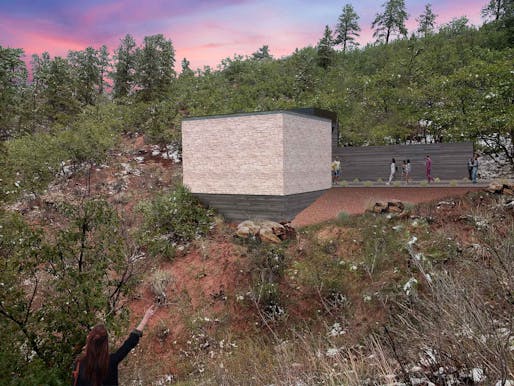 Rendering of the new Skyspace for Green Mountain Falls by James Turrell, edited by CL - HSE Architects of OKC.
