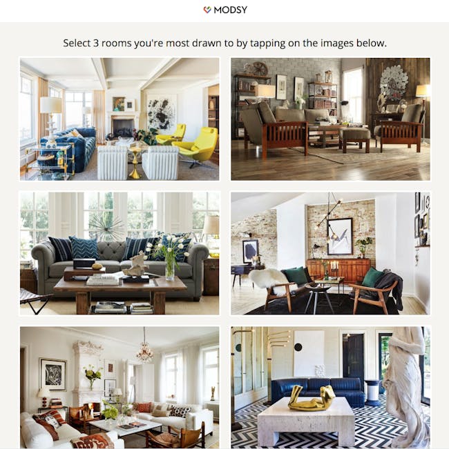 A screengrab from Modsy, an app that helps you imagine what your apartment might look like with new furniture. Credit: Modsy