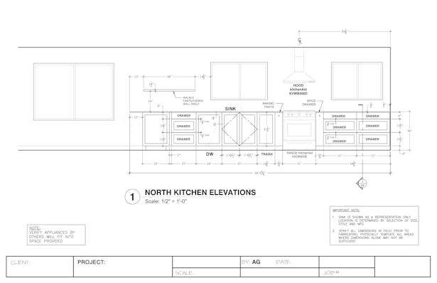 millwork, casework cabinet and interior design shop drawings