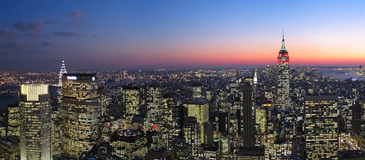 Manhattan at night. Photo by Daniel Schwen, via Wikipedia