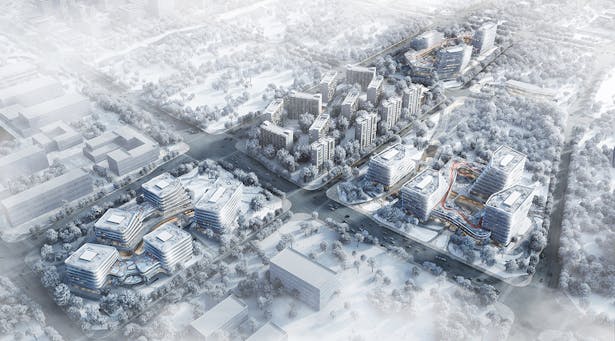 Aerial View-Snow Scene ©CAA architects