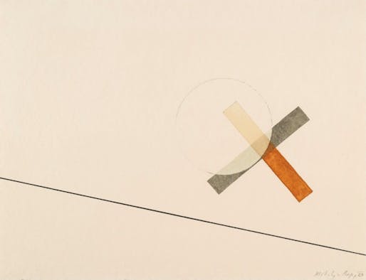 'UNTITLED' by László Moholy-Nagy, 1923, watercolor, ink & pencil. Image via Wikimedia Commons.