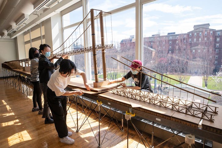 'Crossing the Pell' - Students began by creating a 3D model of the existing bridge structure. Photo by Jo Sittenfeld MFA 08 PH/Courtesy of RISD INT|Ar