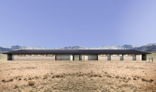 Rendering of the new 3D printed barracks in Fort Bliss. Image courtesy of Logan Architecture.