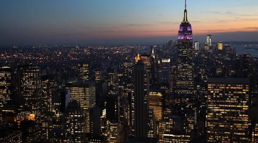 The Empire State Building towers over the Manhattan skyline in New York City. The owners of the Empire State Building have registered to sell shares to the public. (Image: John Moore/Getty Images via marketplace.org)