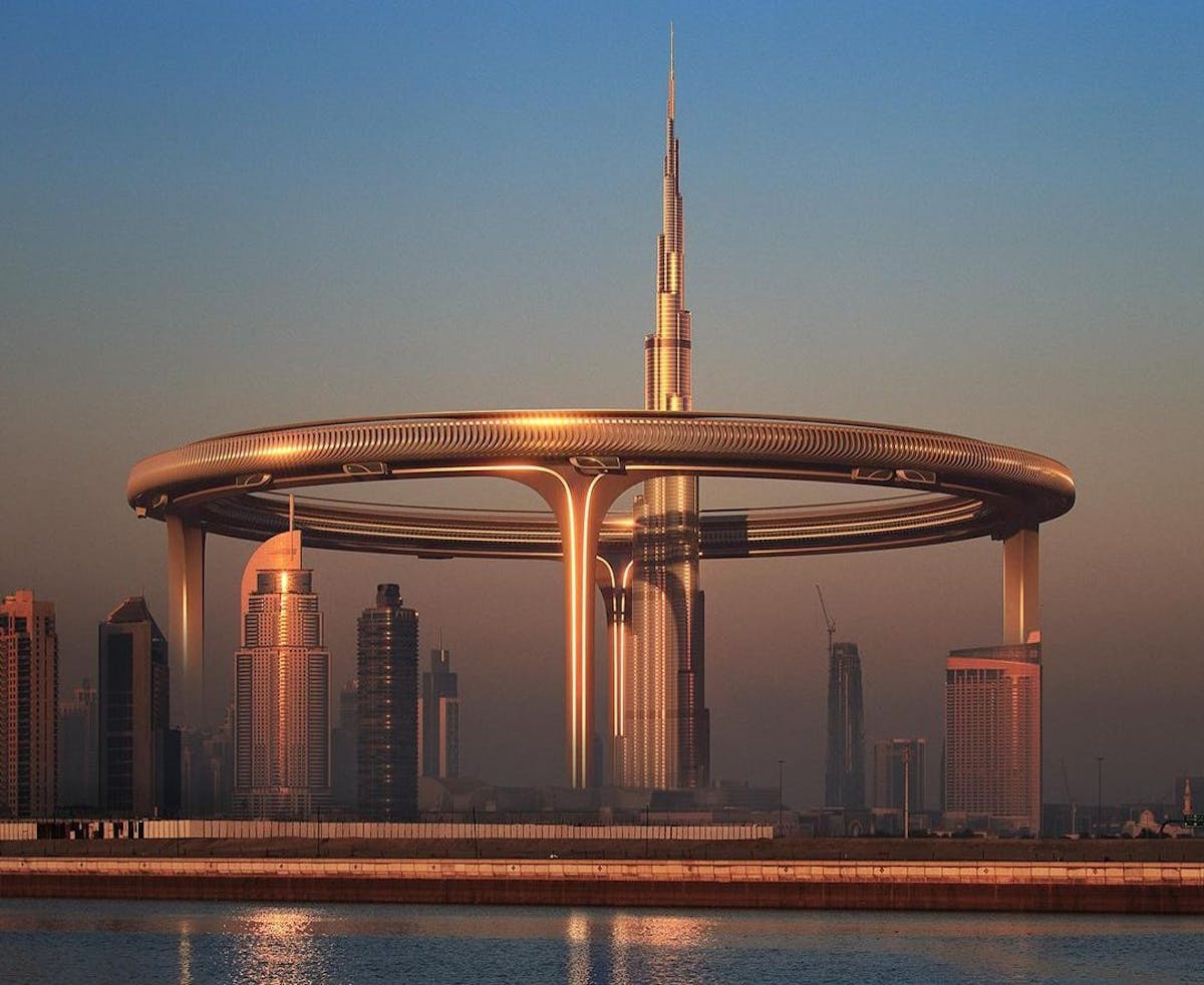 Encircling the Burj Khalifa high up in the sky Dubai architects